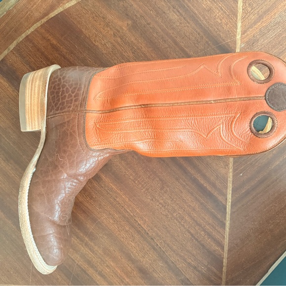 Tecovas Orange and Brown Western Boots - Picture 5 of 11